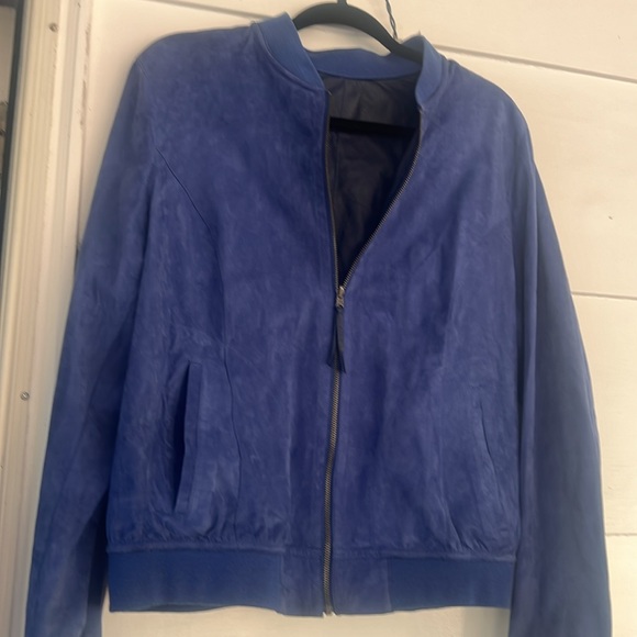 Stunning leather/suede reversible jacket with pockets - genuine leather - Picture 16 of 16